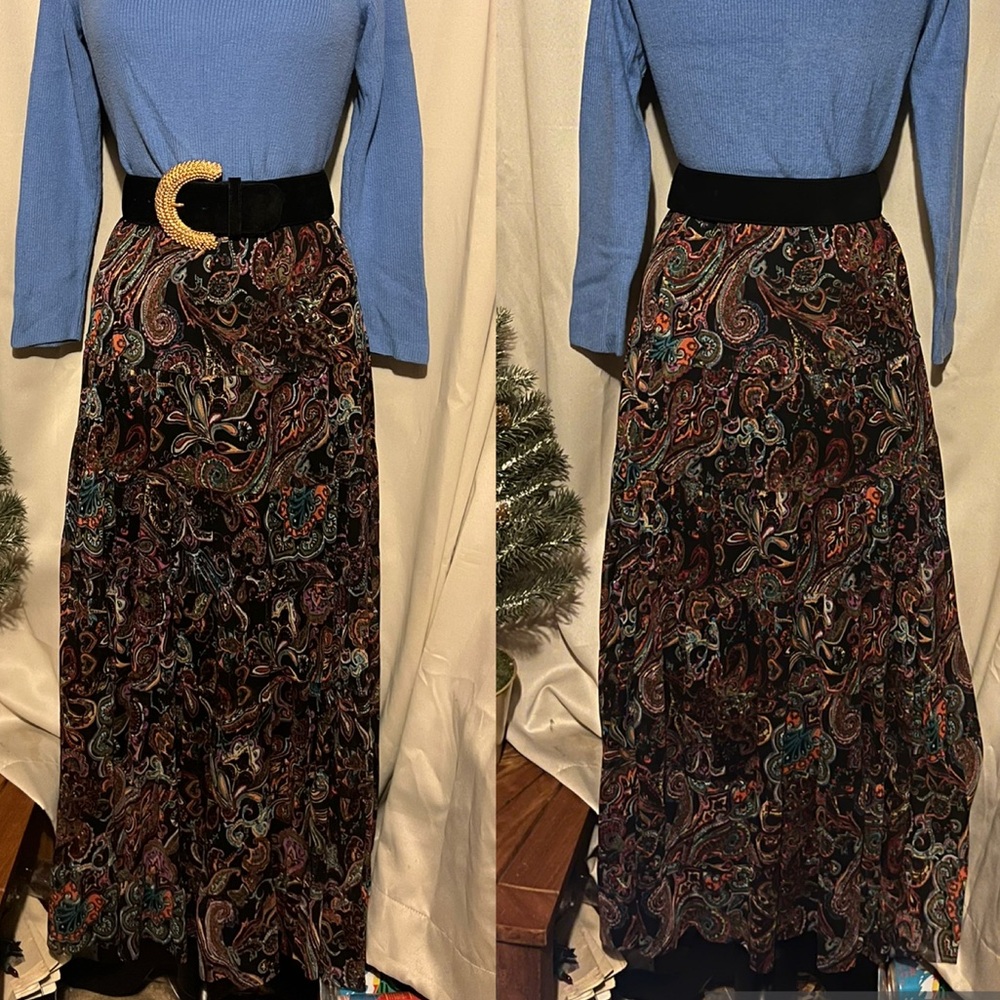Coco Bianco Multicolor Paisley Maxi Skirt